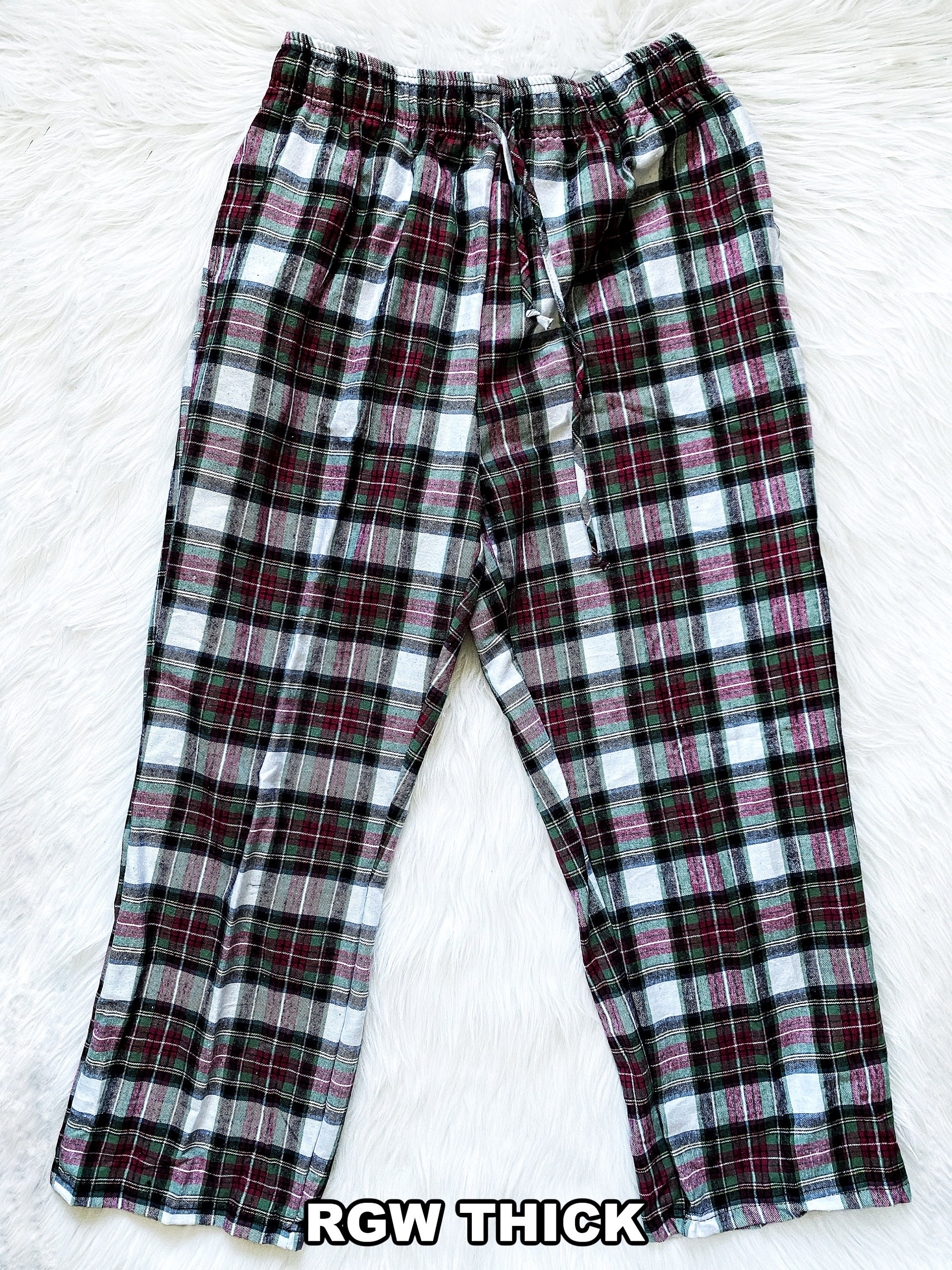 Christmas Pajama Pants Navy Pink Plaid 