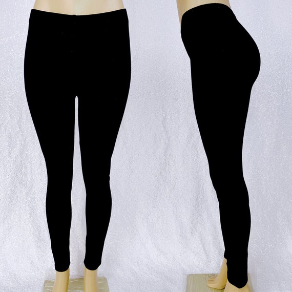 Women's Leggings Solid Black Stretchy 