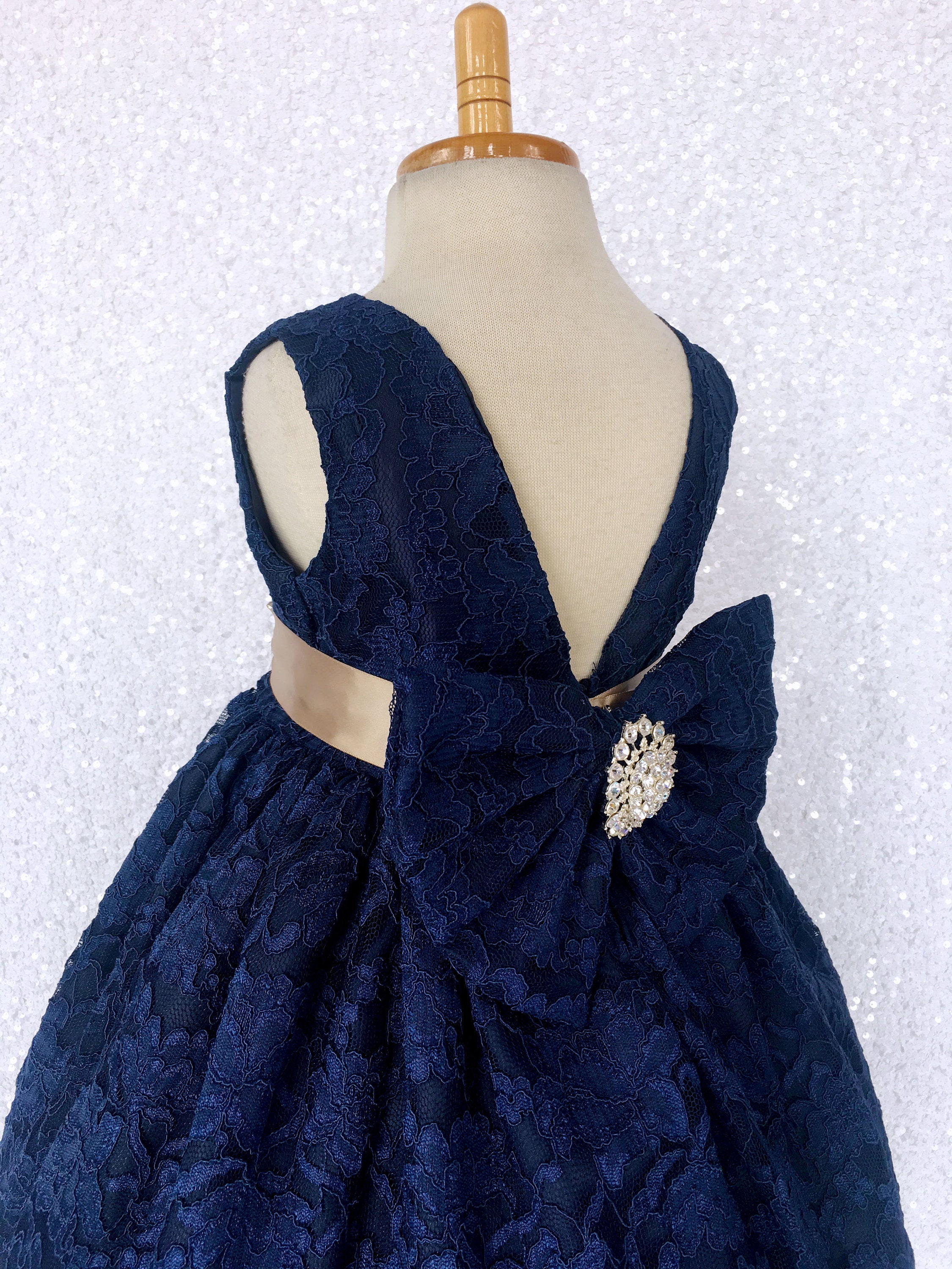 NAVY BLUE Flower Girl Dress, Baby Girl Dress, Toddler Tulle Dress