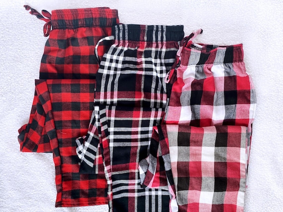 Red Black White Christmas Winter Adult Unisex Pajama Bottoms | Etsy