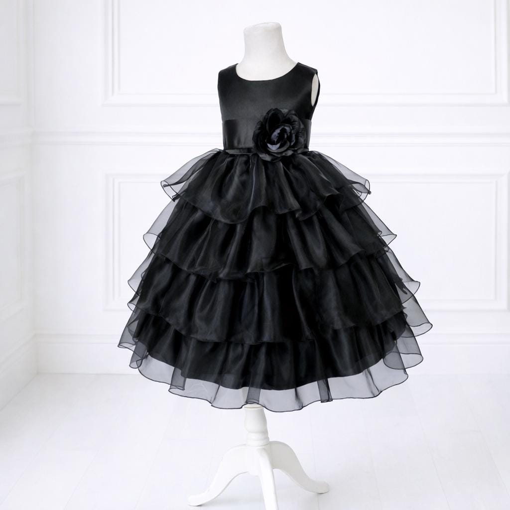 green emerald velvet dress Retro inspired velvet junior bridesmaid dress in black  La Novale Atelier