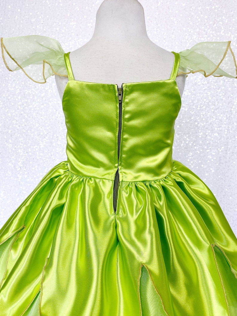 Green Fairy Spaghetti Strap Tinkerbell Inspired Satin Gown - Etsy