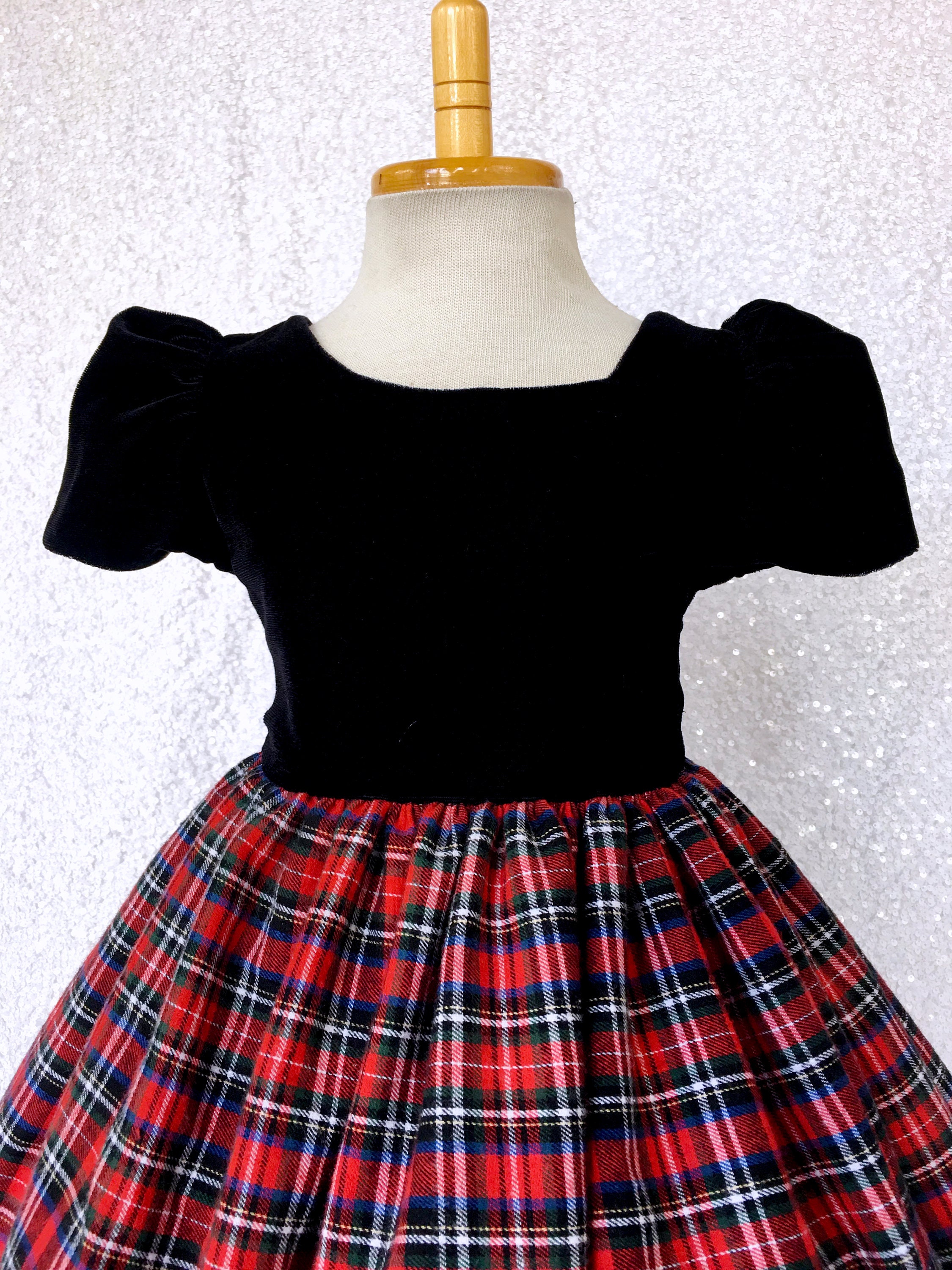 black and white striped dresses for women Connie Plaid Party Dress 2T / Red