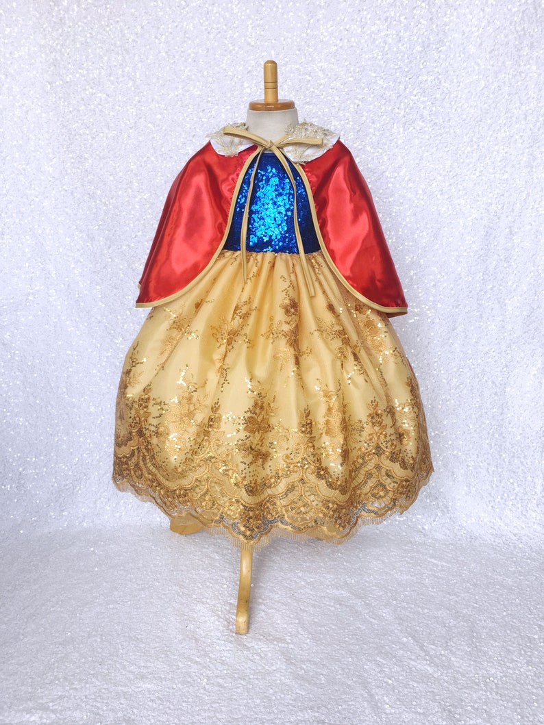 Sparkly Pageant Halloween Keyhole Snow White Inspired Dress Photoshoot Summer Spring Holiday Fall Birthday Party Graduation Junior Newborn