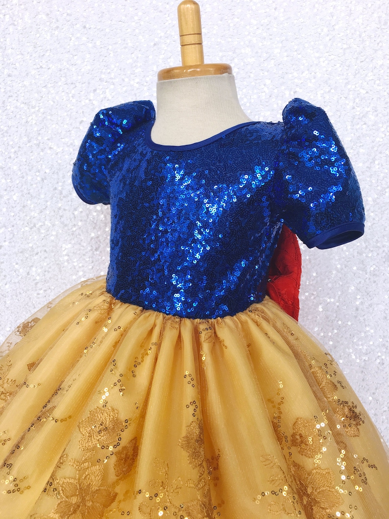 Sparkly Pageant Halloween Keyhole Snow White Inspired Dress Photoshoot Summer Spring Holiday Fall Birthday Party Graduation Junior Newborn