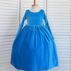 Velvet Turquoise Elegant Long Sleeve Wedding Bridesmaids Flower Girl Winter Fall Spring Summer Pageant Easter Birthday Smash Cake Girl Dress