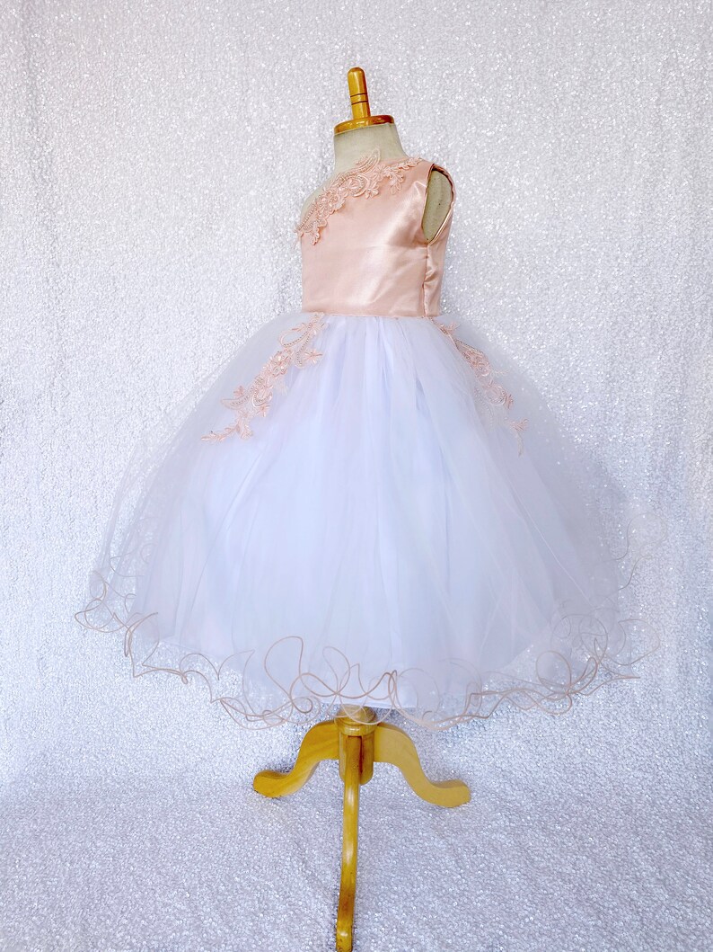 One Shoulder Satin Blush 2 Layer White Fishing Line Tulle Gown Etsy