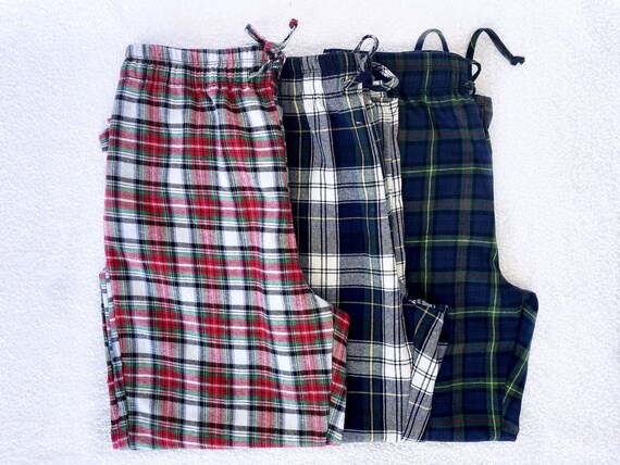 Christmas Pajama Pants Navy Pink Plaid Flannel Red White Black - Etsy