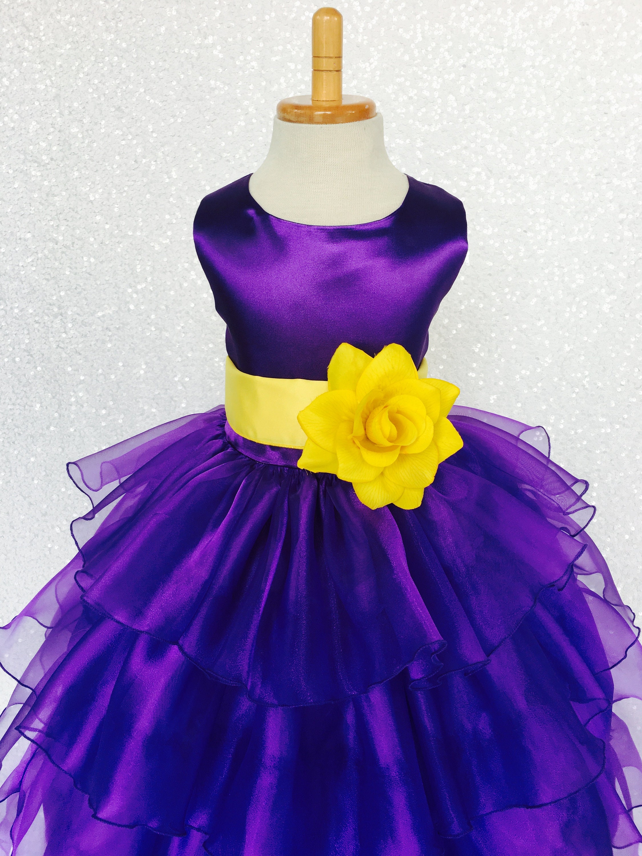 Purple dress with yellow flowers deals