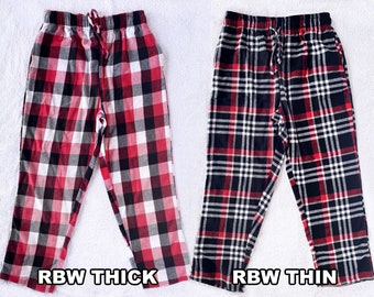 Black Plaid Flannel Christmas PJ Pants 