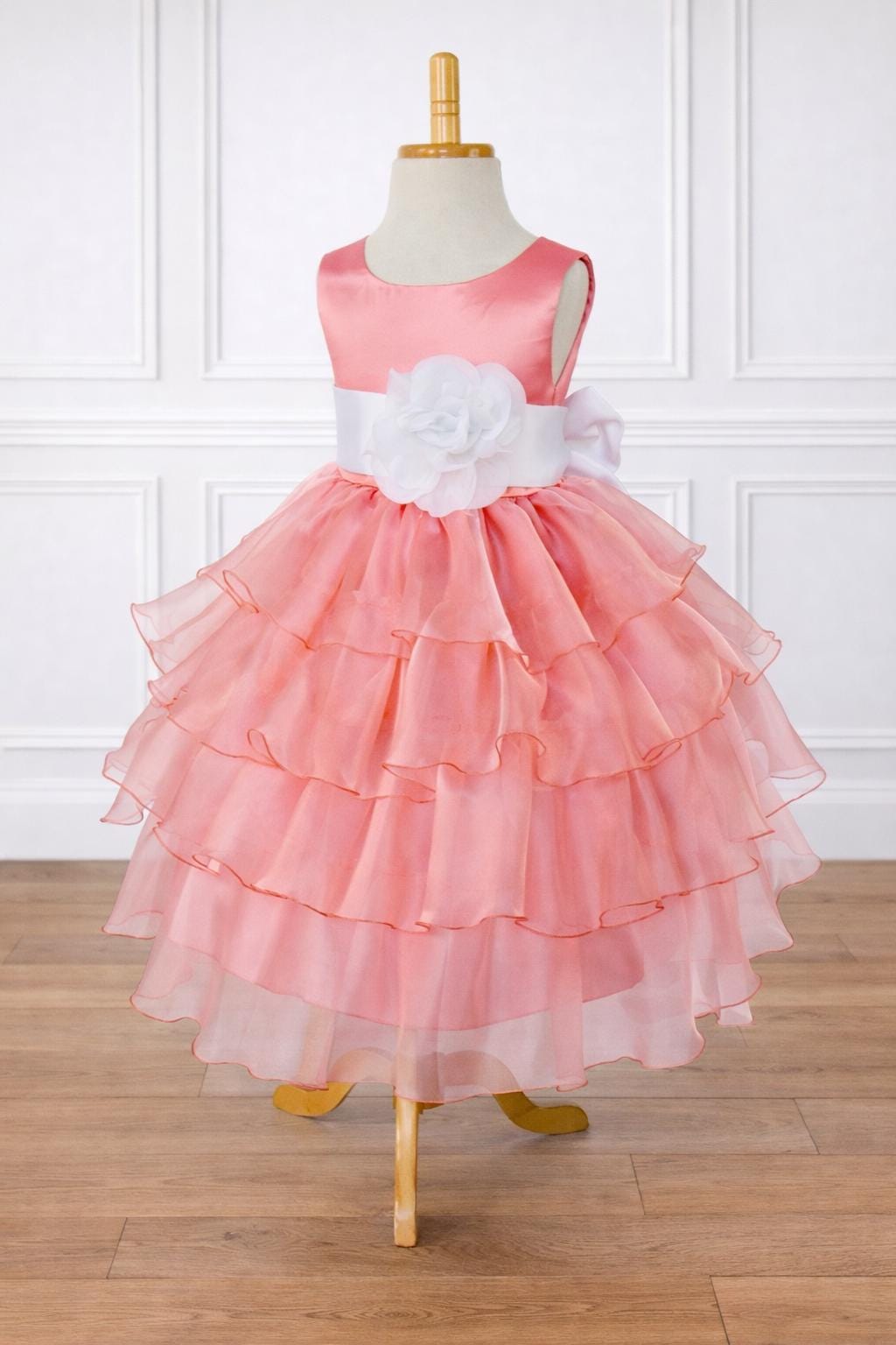 Junior Bridesmaid Dresses Satin Coral