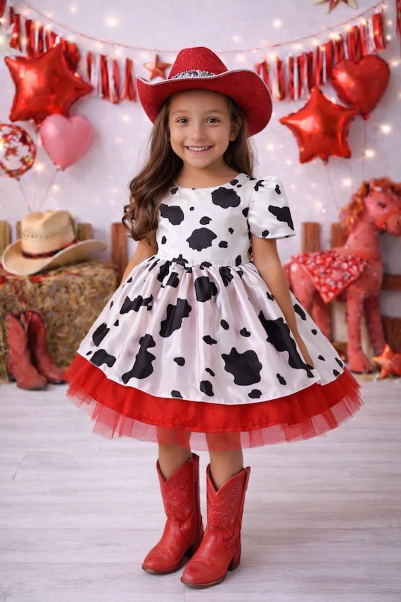 cow print sequin dress White & Brown Multi Trim Sequin Cow Print Dress