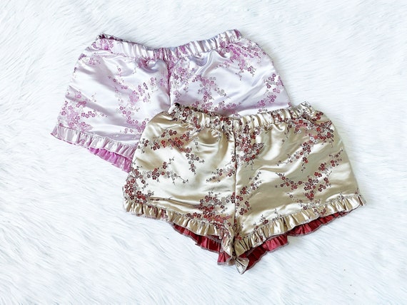 Floral Embroidery Satin Ruffle Trim 