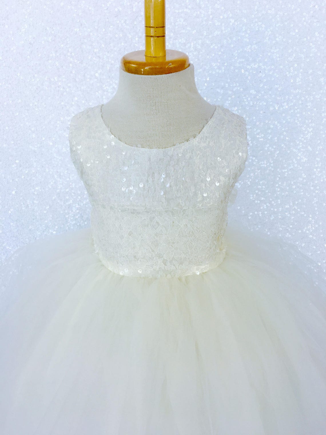 Ivory Sequin Sequence Lace Tulle Flower Girl Dress Wedding - Etsy