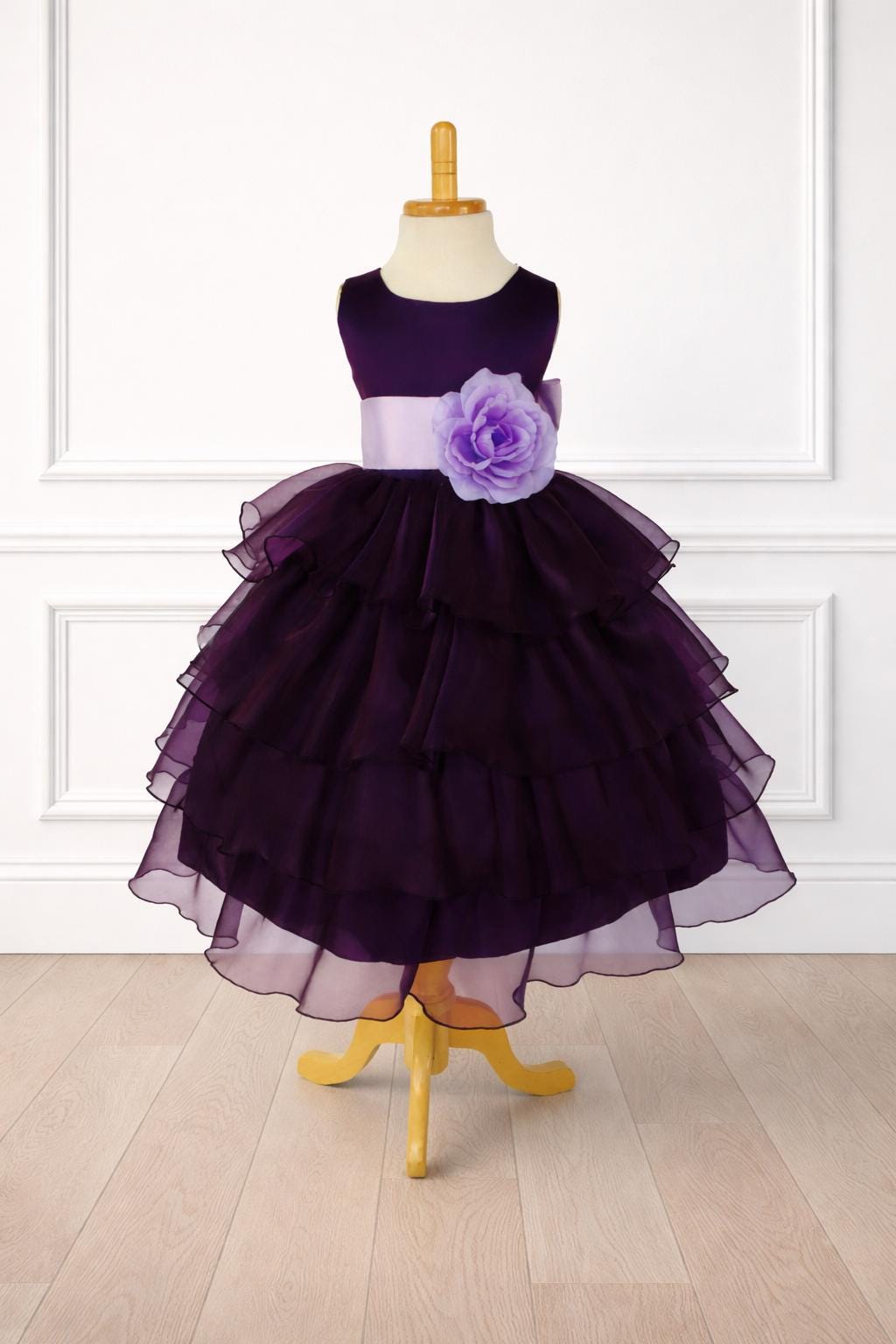 plum junior bridesmaid dresses Burgundy Sequin Chain Sleeve V-Neck Formal Dress XFR51023 – MISS ORD main image 1