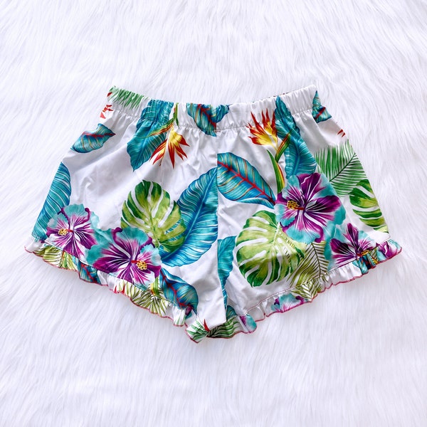 Cartoon Palm Tree Hawaiian Print Women's Shorts