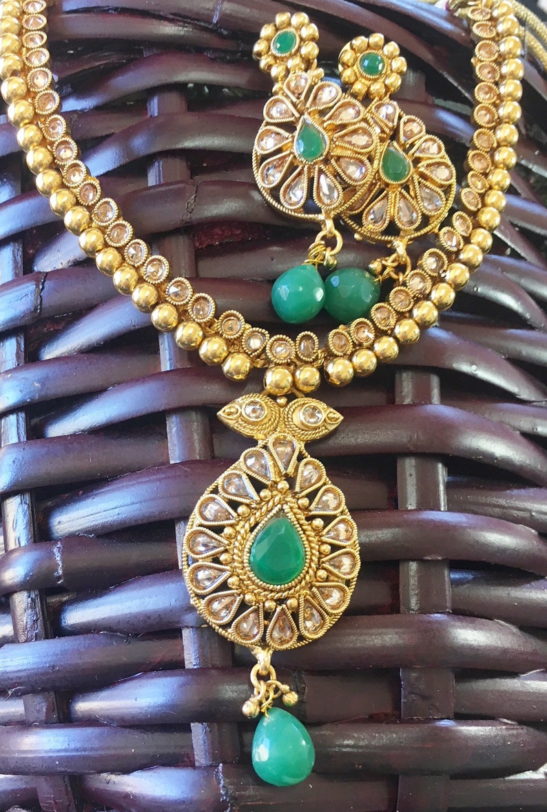 polki stone necklace