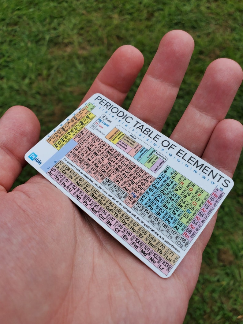 Periodic Table Plastic Wallet Card | Etsy