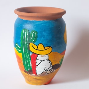 Cantaritos Jarritos Pintados, handpainted, barro cantarito, clay mugs
