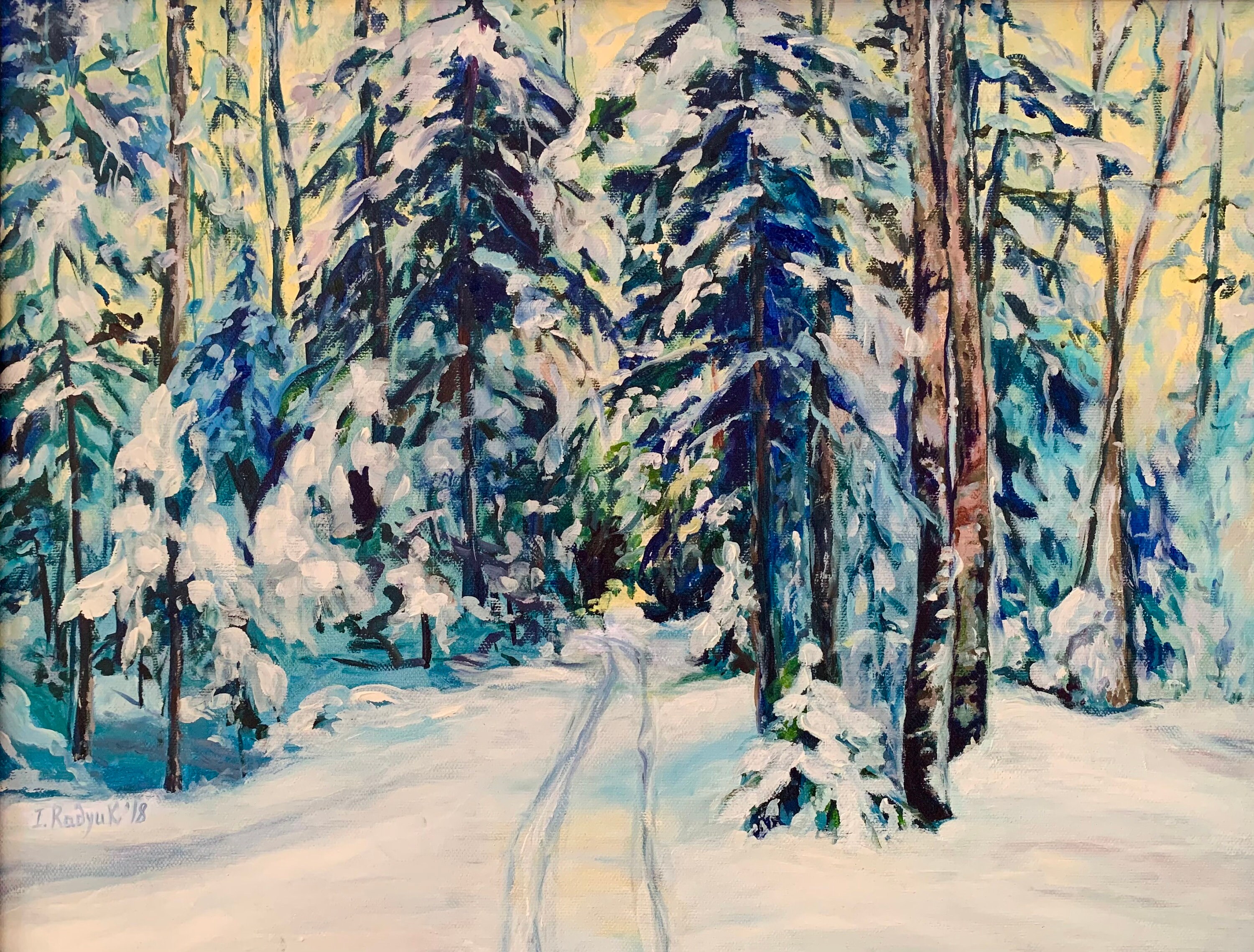 Landschaftsbild auf Leinwand Original Kunst | Etsy