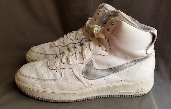 White NIKE Air Force 1 OG 1983 Basketball Hi-Top Sneakers | Etsy