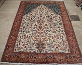 Tree of Life Carpet, Area Rug, Bird Area Rug, Hand Knotted Rug, Wool Silk Rug, Silk Carpet, Bedroom Rug, Hand Knotted Rug, Carpet, 9x6 Ft