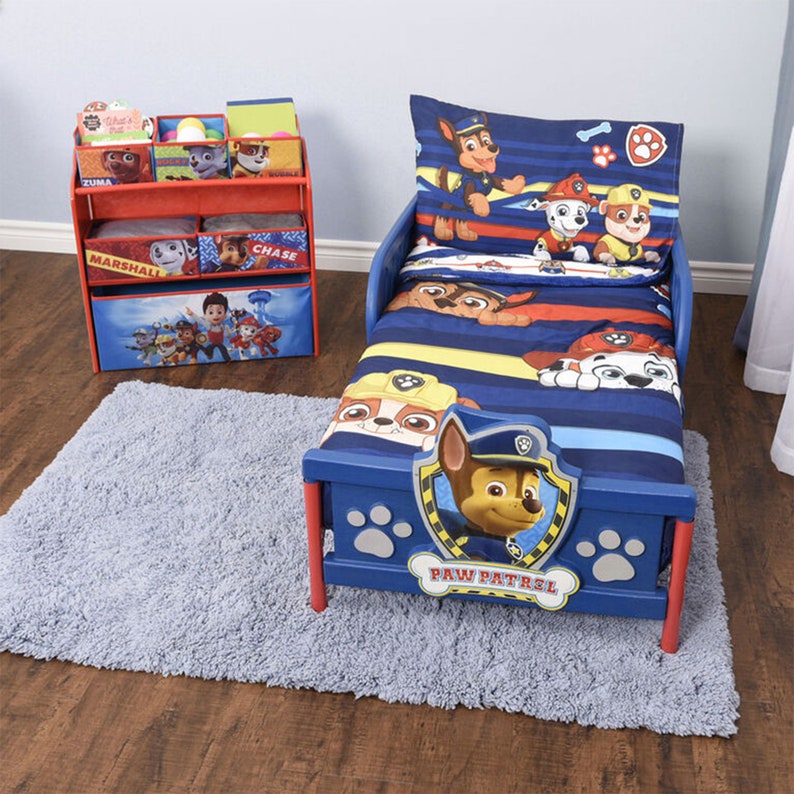 PAW Patrol Toddler Bedding 3-Piece Comforter Sheet Set | Etsy