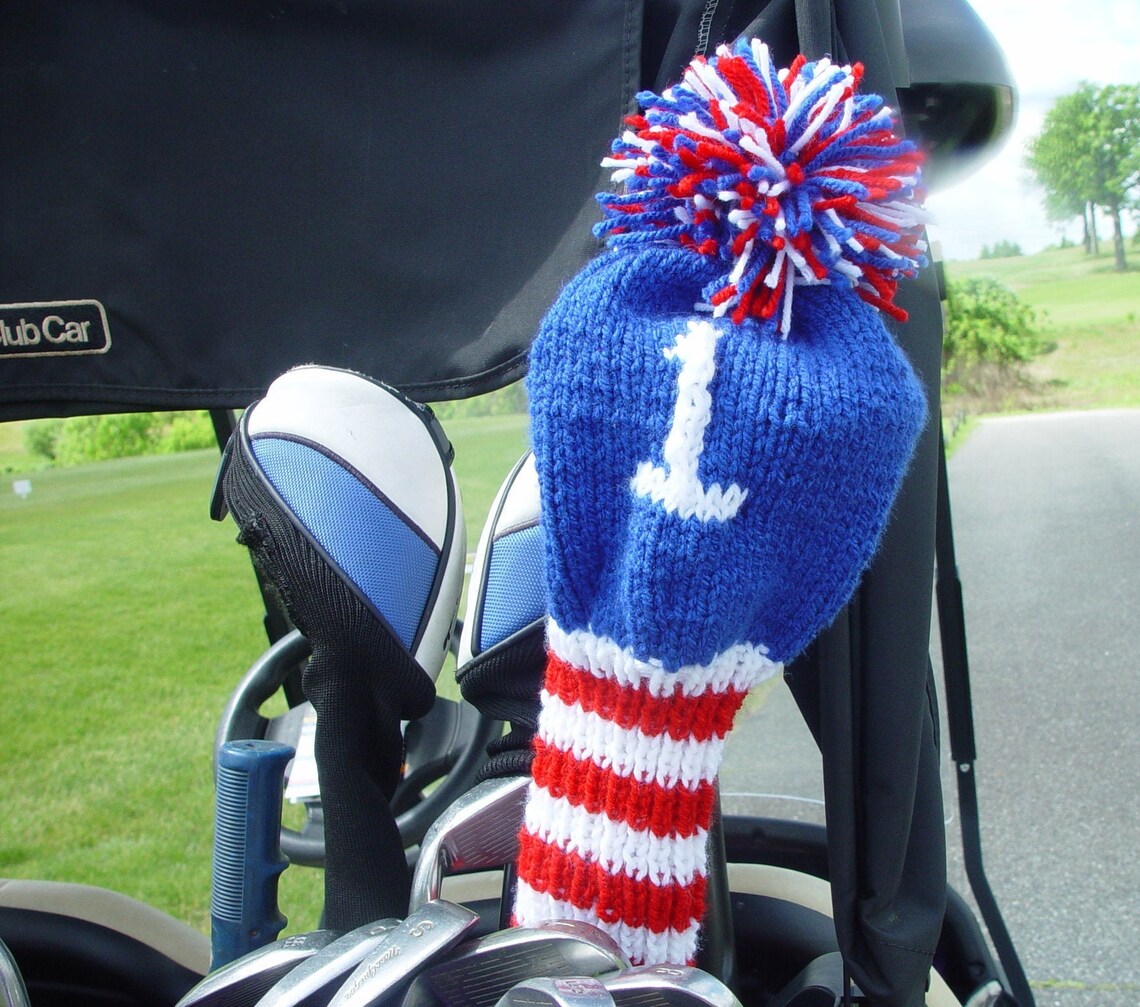 Patriotic Golf Driver Cover Red White & Blue Etsy