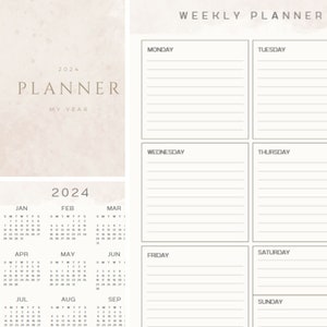 Printable 2024 Planner Bundle - 2024 Diary - 2024 Yearly Planner ...