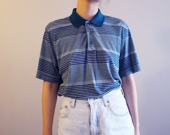 vintage striped polo shirt/ large