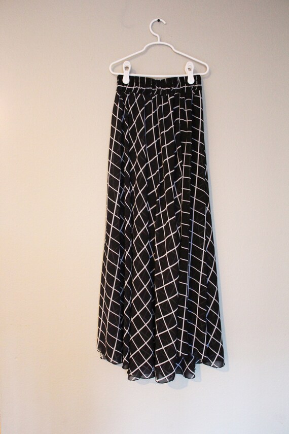 Vintage yarn long plaid skirt Gem
