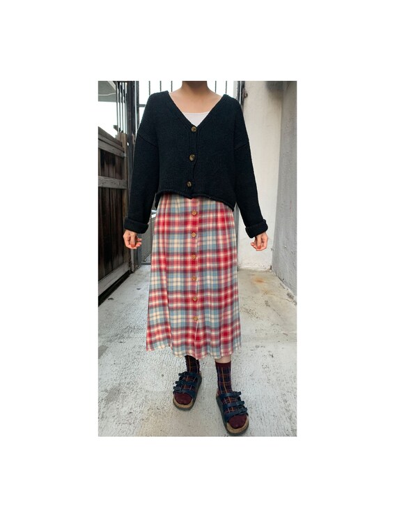 90s Vintage plaid skirt made in Japan | Etsy