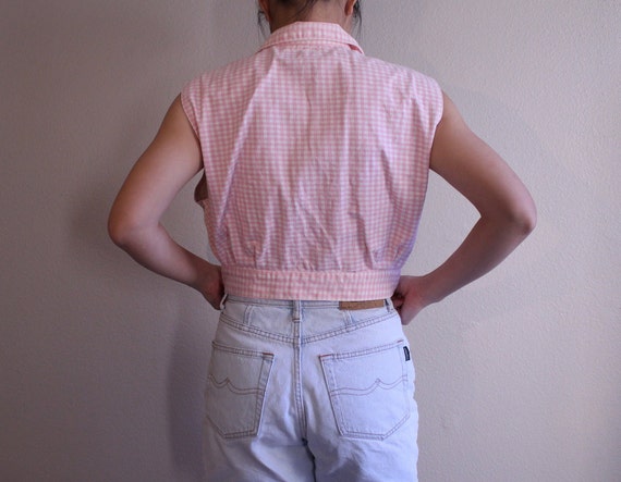 Vintage denim plaid tank top - image 4