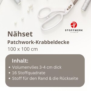 Nähpaket * Patchworkdecke * DIY * Waffelpiqué * Krabbeldecke * Patchwork Stoffe *Babydecke * image 3