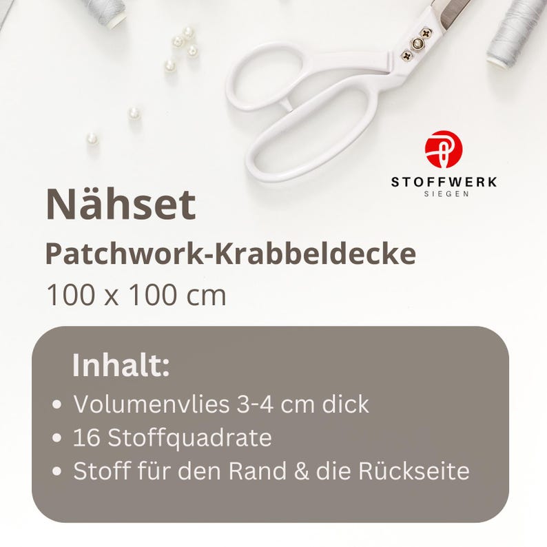 Nähpaket * Patchworkdecke * DIY * Waffelpiqué * Krabbeldecke * Patchwork Stoffe *Babydecke * image 3