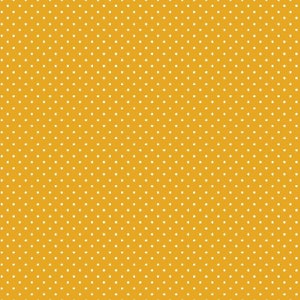 May include: A yellow background with a white polka dot pattern.