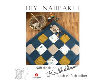 Nähpaket * Patchworkdecke * DIY * Waffelpiqué * Krabbeldecke * Patchwork Stoffe  *Babydecke *