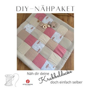 Nähpaket * Patchworkdecke * DIY * Krabbeldecke * Patchwork Stoffe  *Babydecke * Märchen Altrosa Sand