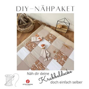 Nähpaket * Patchworkdecke * DIY * Krabbeldecke * Patchwork Stoffe  *Babydecke * Fuchs Rost Sand