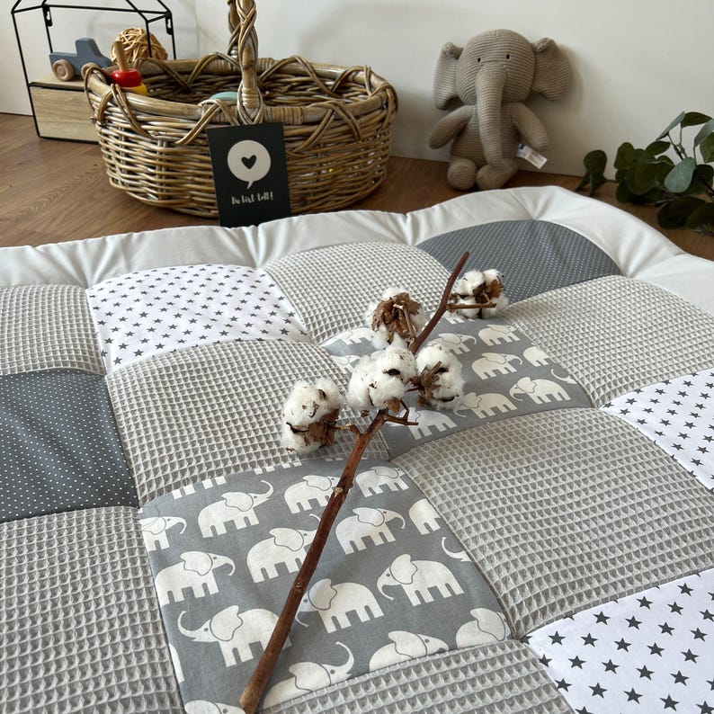 Nähpaket * Patchworkdecke * DIY * Waffelpiqué * Krabbeldecke * Patchwork Stoffe *Babydecke * image 2