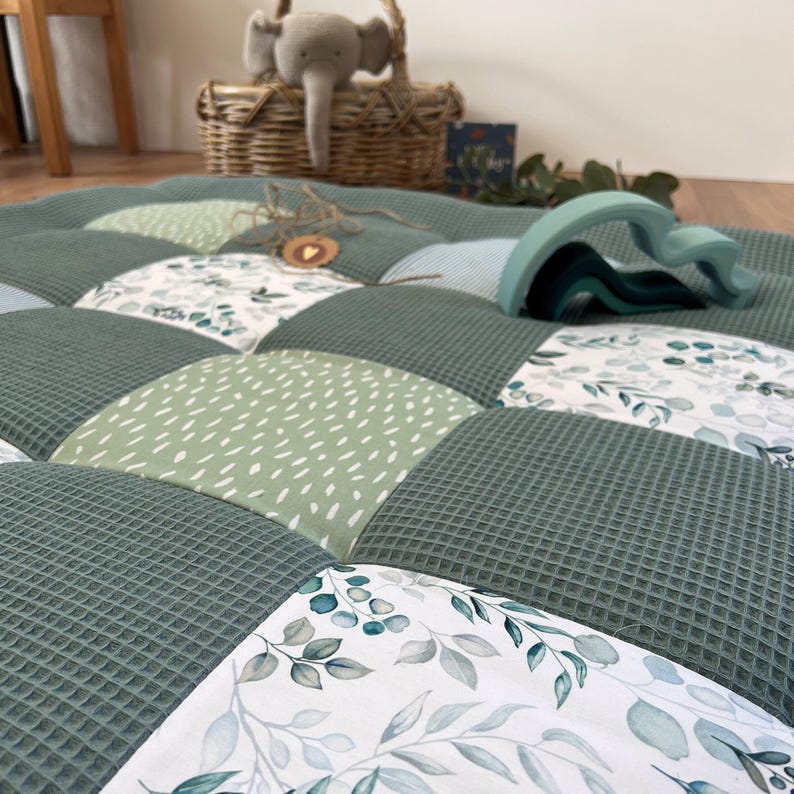 Nähpaket * Patchworkdecke * DIY * Waffelpiqué * Krabbeldecke * Patchwork Stoffe *Babydecke * imagen 2