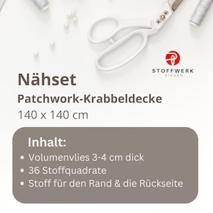 Nähpaket * Patchworkdecke * DIY * Waffelpiqué * Krabbeldecke * Patchwork Stoffe *Babydecke * image 5