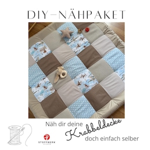 Nähpaket * Patchworkdecke * DIY * Krabbeldecke * Patchwork Stoffe  *Babydecke * Wolkenstürmer Sand