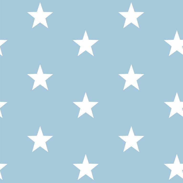 Stoff hellblau sterne