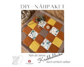 Nähpaket * Patchworkdecke * DIY * Waffelpiqué * Krabbeldecke * Patchwork Stoffe  *Babydecke *