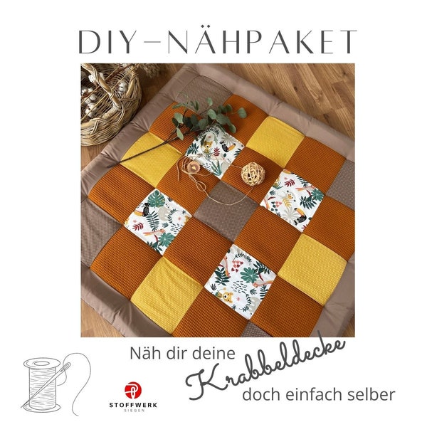 Nähpaket * Patchworkdecke * DIY * Waffelpiqué * Krabbeldecke * Patchwork Stoffe  *Babydecke *