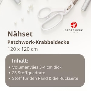 Nähpaket * Patchworkdecke * DIY * Waffelpiqué * Krabbeldecke * Patchwork Stoffe *Babydecke * imagen 4