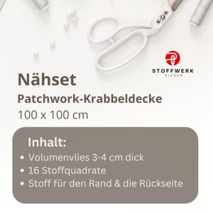 Nähpaket * Patchworkdecke * DIY * Waffelpiqué * Krabbeldecke * Patchwork Stoffe *Babydecke * imagen 3