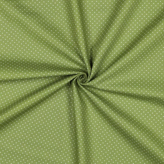 6,65EUR/m2 Baumwollstoff * Oliv Pünktchen - Stoff Meterware Baumwolle