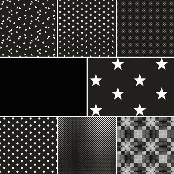 6,65EUR/m2 Baumwollstoffe Meterware schwarz- Punkte Sterne Streifen Anker uni
